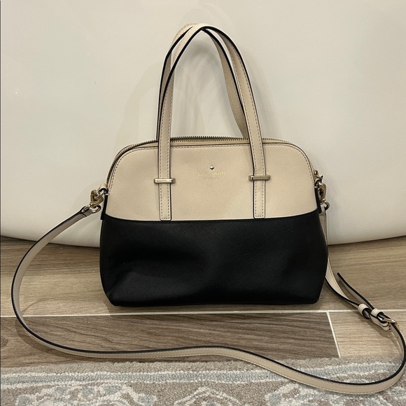 Kate Spade Two-Tone Black and Cream Satchel - Picture 1 of 3